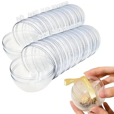 Acryl-Kugeln 12 cm, 5er-Pack, transparent, befüllbar, für Weihnachten & Basteln