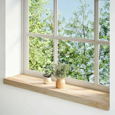 Image de vidaXL Appuis de fenêtre 2 pcs. Non traité 80x20x2 cm Chêne massif