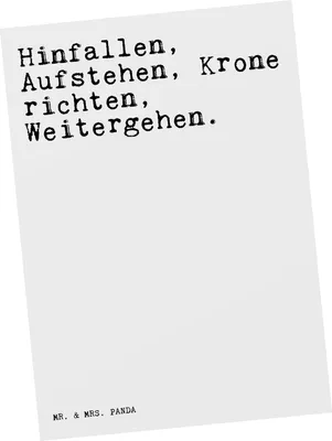 Produktbild von Mr. & Mrs. Panda Ansichtskarte Hinfallen, Aufstehen, Krone richten,... - Weiß - Geschenk, Ansichtskarten, Postkarten, Frauen, Postkarte, Kunstkarten, Motivation, Sprüche