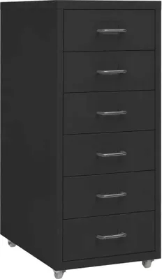 Produktbild von The Living Store Aktenschrank mit Rollen Schwarz 28x41x69 cm Metall