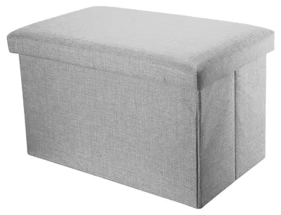Image de Pouf pliable avec couvercle en tissu et espace de rangement