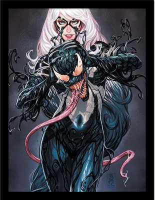 Produktbild von Marvel - Gerahmtes Poster "Venom Black Cat Vol 1" PM9117 (40 cm x 30 cm) (Grau/Schwarz)