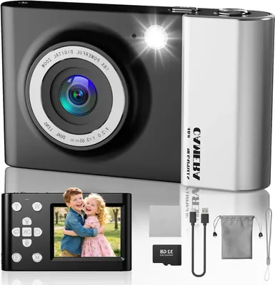 Zdjęcie produktu dla Aparat cyfrowy - kamera 4K - do vlogów i zdjęć - rozdzielczość 64 MP - wyświetlacz 2,4 cala - kolor czarny