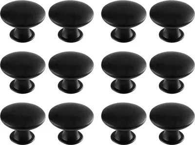 Produktbild von INF Schrankgriffe, Schubladengriffe, Knäufe mit Schrauben, 12er-Pack Schwarz