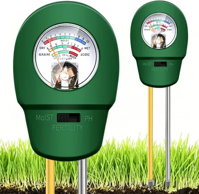 Imagen del producto de Kit de prueba de suelo 3 en 1: pH, humedad y fertilidad, 2 unidades, para jardín y césped
