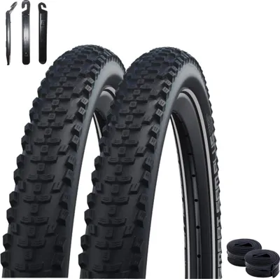 Obrázek produktu pro maxxi4you 2 x Schwalbe Smart Sam Plus DD ADDIX Performance Line černá/reflexní 60-584 (27,5 x 2,35") + 2 x Schwalbe duše DV19 včetně maxxi4you montážní páčky