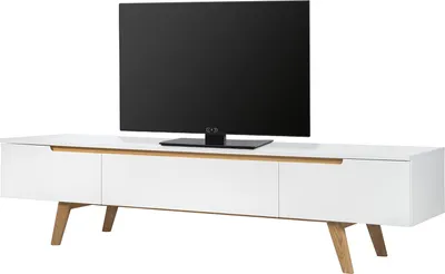Produktbild von home24 Tv-Lowboard - Eiche Teilmassiv - Weiß / Eiche