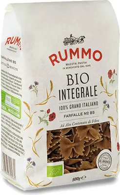Produktbild von 16x Rummo Pasta Agricoltura Biologica Biologische Landwirtschaft Integrale Vollkorn Farfalle N.85 500g