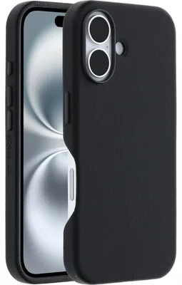 Produktbild von OtterBox Symmetry Hülle für Apple iPhone 16 Smartphone - Noir Ash (Schwarz) - Sturzsicher, Kratzfest, Schmutzabweisend - Kaktusleder, Plastik, Polyurethan - Kann drahtlos geladen werden