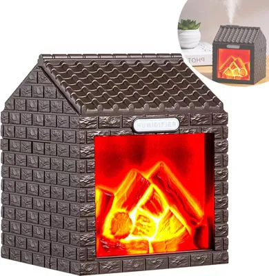Produktbild von Mini Kamin-Luftbefeuchter USB, 200 ml, leise, Kühler Nebel Verdampfer mit Flammeneffekt
