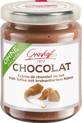 Produktbild von Schoko-Creme CHOCOLAT mit Irish Toffee und krokantiertem Kakao von Grashoff, 250g