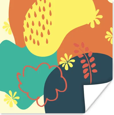 Produktbild von MuchoWow® Poster Sommer - Flecken - Abstrakt 50x50 cm - Wohnzimmerdekoration