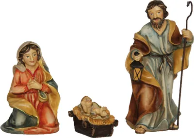 Produktbild von Krippenfiguren Heilige Familie 3-teilig Set 10 cm Polyresin Deko