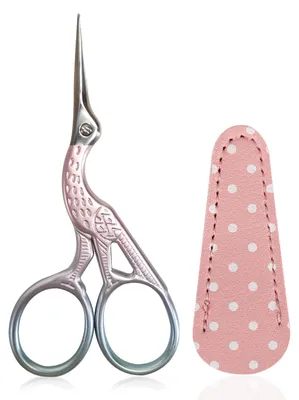 Stickstoffschere mit Storchspitze, Edelstahl, rosa, 9,4 cm