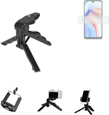 Produktbild von K-S-Trade Stativ Tisch-Ständer Dreibein Handy-Stativ Ständer kompatibel mit Cubot Note 8 Mini-Stativ Smartphone Tripod Handy-Stativ aus Plastik