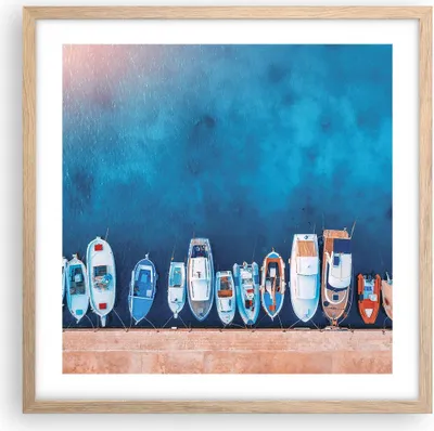 Produktbild von Gerahmtes Poster - Rahmen in heller Eiche - Hafen Hafen £ódŸ - 50x50 cm - Wand Bild - Wanddeko - Wandbilder - Kunstposter - Wandposter - Bilderrahmen - Bilder - Kunstdruck - P2NAC50x50-5081