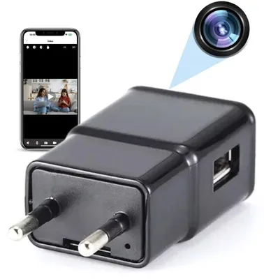 Immagine prodotto di Mini Fotocamera Caricabatterie USB iUni IP1000, Wi-Fi, Visualizzazione 4K, Slot per Scheda, Slot per Scheda