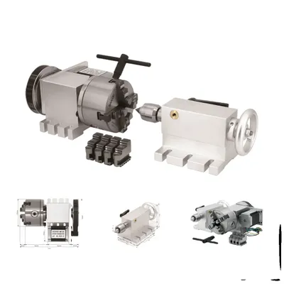 Image de Mandrin à 4 axes CNC, mandrin à 4 mors de 100 mm, moteur pas à pas Nema23