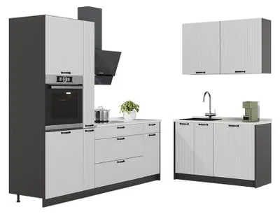 Obrázok produktu pre Kuchyňa Vicco Fame-Line Biely vidiecky dom/antracitová 220 x 120 cm, AP Oak, Model 64969