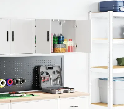 Produktbild von "2026 MODERNE"Garagen-Wandschrank/Aktenschrank - Modernes und langlebige - Weiß Holzwerkstoff DE125312 - Büroschränke