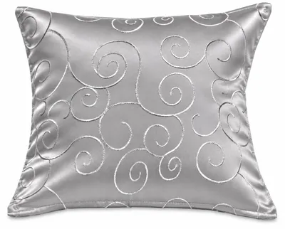 Produktbild von Kissenbezug 40x40 cm silber Damast Circle Deko Kissenhülle m. Reißverschluss