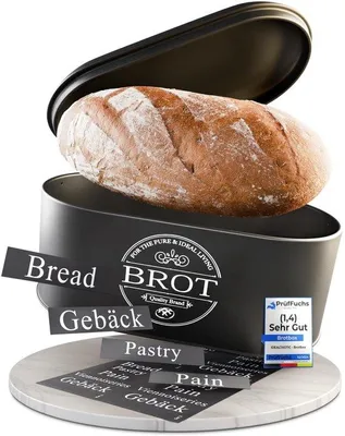 Produktbild von Schwarze 2-in-1 Brotbox für frische Lagerung