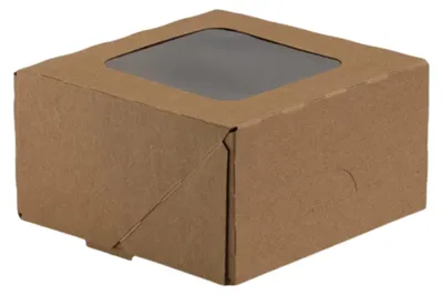 Produktbild von KAPAK Keksbox Braun mit Sichtfenster 13x13x7 cm