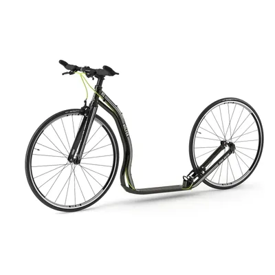 Image de Yedoo Wolfer RS Sport Alloy Roller Scooter Trottinette - pour adultes et adolescents, jusqu'à 120 kg, avec pneus gonflables 28/28 et guidon réglable noir