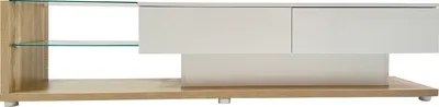 Produktbild von Merax TV-Lowboard mit Glasablagen und Schubladen, TV-Schrank hochglänzend weiß mit LED, TV-Board TV-Ständer für Wohnzimmer, 170cm Breite