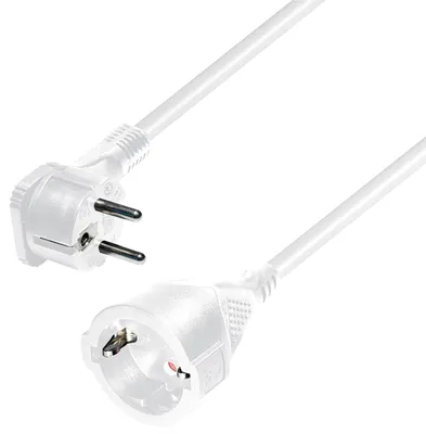 Produktbild von Verlängerungskabel Schuko-Flachstecker - Kupplung 10,0 m weiß