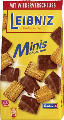 Produktbild von Bahlsen Leibniz Minis Butterkekse mit Schokolade überzogen 125g