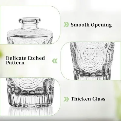 Produktbild von Kleine Vintage Glasvase 8tlg. Mini Blumen Set Kristall glänzend schmal Hals für Rosen Dekoration