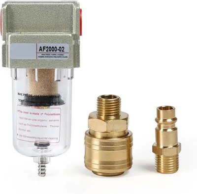 Imagen del producto de Separador de agua con regulador de presión, de 1/4 de pulgada, con conexión rápida, filtro para compresor de aire