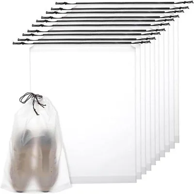 Immagine prodotto di 10 sacchetti da viaggio impermeabili per scarpe, con coulisse - Grigio