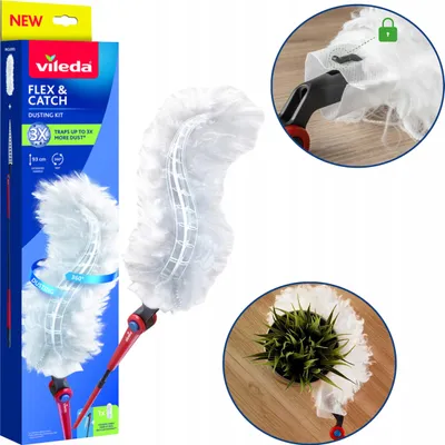 Zdjęcie produktu dla Miotełka do kurzu z długą rączką + 1 wkład Vileda Flex&Catch