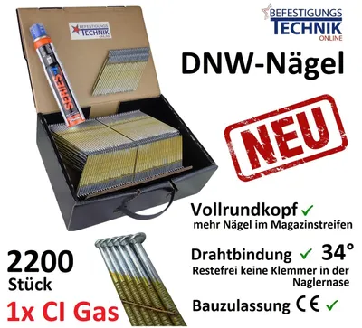 Produktbild von 34°DNW Streifennägel 2,8x90mm ring verzinkt Paslode IM90CI IM90XI IM100CI IM100XI V 2,2M