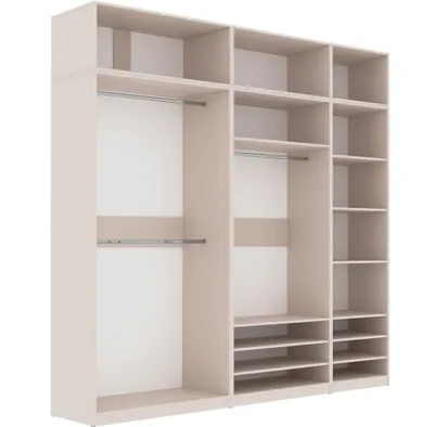 Produktbild von Marmex Kleiderschrank TRES M/N ohne Türen für Ankleidezimmer, Schlafzimmer mit Aufsätzen 230x246x51cm, cashmere