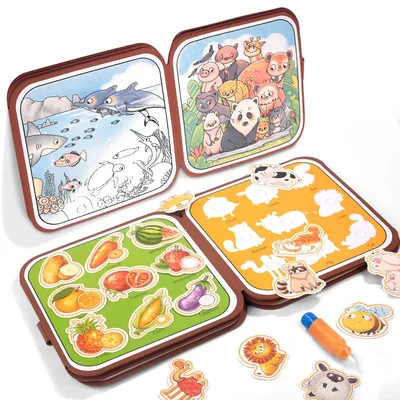 Produktbild von Lernkarten Kinder Englisch,mit Magisches Wassermalbuch mit Wasserstift, Lernspiele ab 2+ Jahre Kinder,für Mädchen Jungen