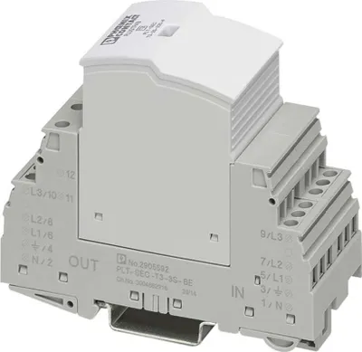Imagen del producto de Phoenix Contact. Dispositivo de protección contra sobretensiones, tipo 3, modelo PLT-SEC-T3-3S-230