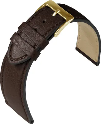 Produktbild von Eulit Country Uhrenarmband braun Rindleder genarbt hautfreundlich , Stegbreite:18mm, Schließe:Gelbgolden