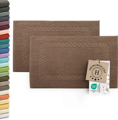 Produktbild von 2er-Set Badematten, Baumwolle,  50x70 cm, 740g/qm, braun (tabak)