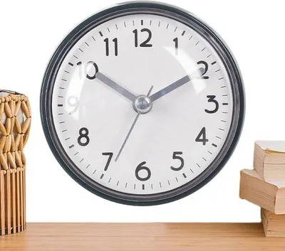 Produktbild von Famanu Badezimmeruhr Wasserfest - Wanduhr mit Starker Saugnapf - 3 Zoll Display - Dunkelgrün