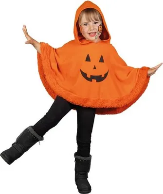 Produktbild von Kinderkostüm - Poncho Kürbis - Einheitsgröße