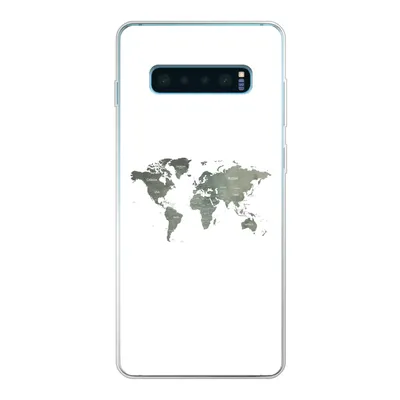 Produktbild von MuchoWow® Handyhülle Schutzhülle Hülle für Samsung Galaxy S10 Lite Weltkarte - Grün - Weiß Silikon Softcase Handy Hülle - Schutz