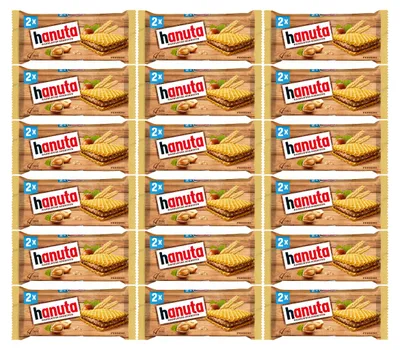 Immagine prodotto di Fetta di nocciola Hanuta con crema di cacao finemente aromatizzata 44g confezione da 18 pezzi