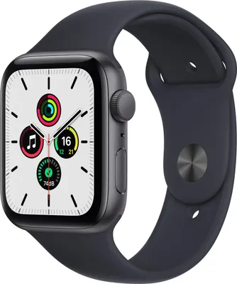 Obrázok produktu pre Apple Watch SE 44mm vesmírne sivé hliníkové puzdro/polnočný športový remienok ITA MKQ63TY/A Apple