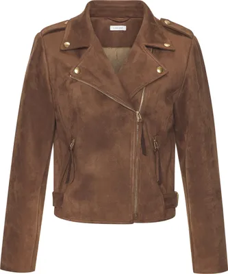 Produktbild von LASCANA Bikerjacke in Velour cognacfarben Größe 38