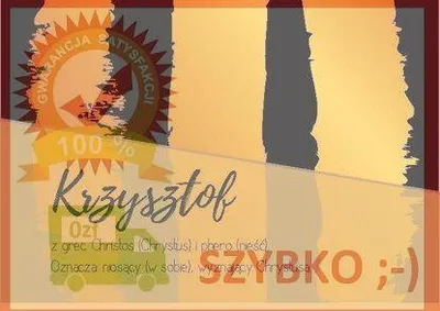 Zdjęcie produktu dla Magnes Imiona - Krzysztof - Szaron