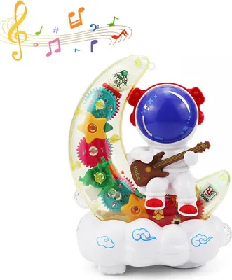 Produktbild von Leuchtendes Mond fuer Kleinkinder Transparentes Zahnradspielzeug fuer Kinder, paedagogisches Kriechspielzeug fuer Babyjungs und maedchen,Weiss