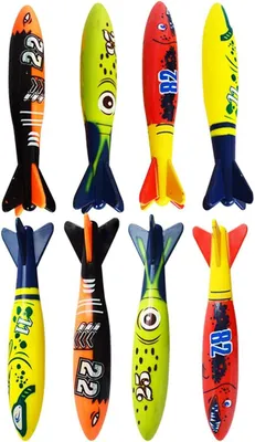 Produktbild von Tauchen Spielzeug 8-teilig, 13 cm lang, bunt, für Kinder und Erwachsene